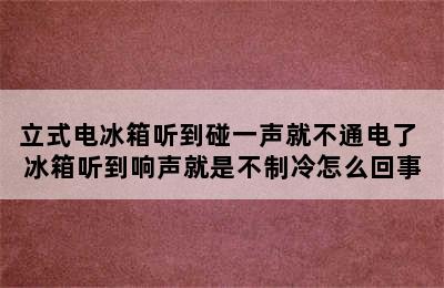 立式电冰箱听到碰一声就不通电了 冰箱听到响声就是不制冷怎么回事